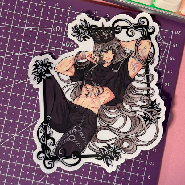 Cherry’s King Xav Clear Sticker